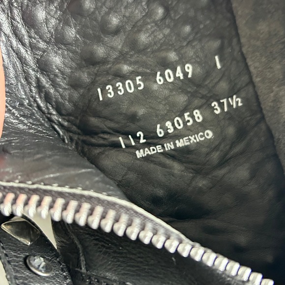 Ash Combat Boots women's size 37.5 / 7.5 Black Leather Studded Buckle Moto Punk - Picture 6 of 12